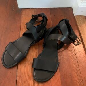Franco Sarto Black Sandals with Ankle Straps